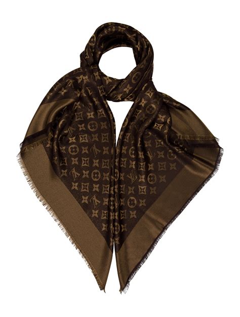 louis vuitton black gold monogram shawl|Louis Vuitton pashmina scarf.